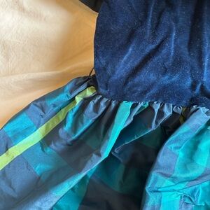 Jacadi Blue and Green Plaid Dress Size6